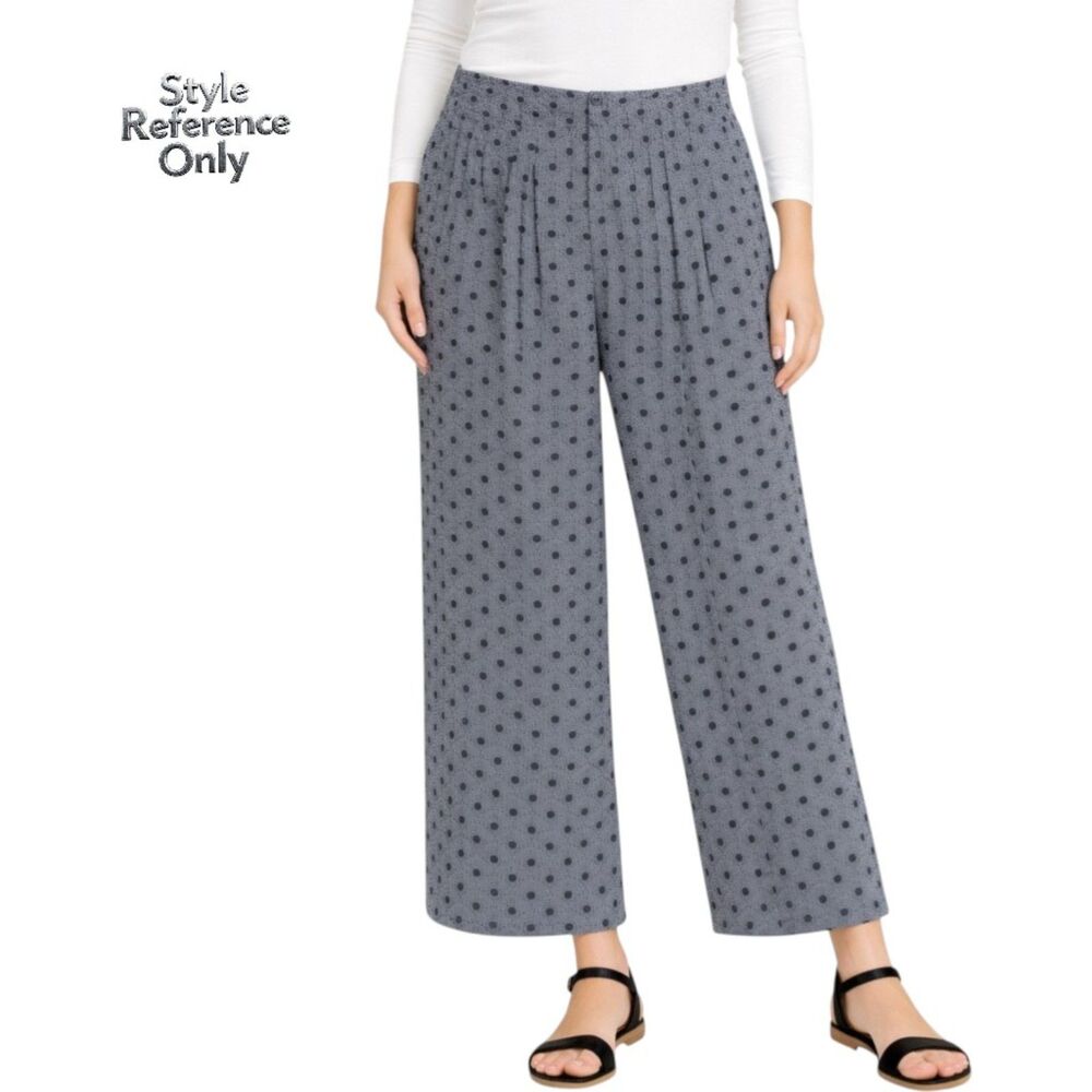 & Other Stories Gray Black Print Wide Leg Ankle Pants Size 36 (US 6)